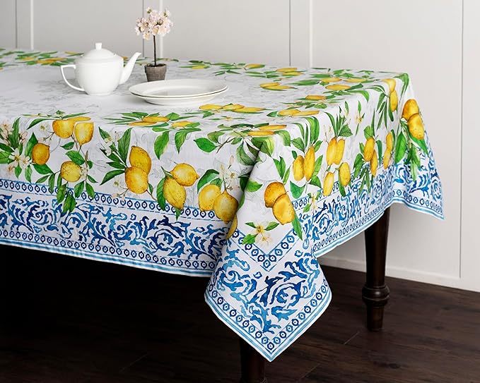 Maison d' Hermine Table Cloth Rectangle Table 100% Cotton 70 x 120 Inches Tablecloth Reusable Decorative for Dining Room Farmhouse Home Valentines Day Decorations Spring Summer - Cedrat