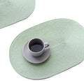 FunWheat Oval Braided Placemats Set of 6 Table Mats for Dining Tables Washable Heat Resistant Place mats for Daily Use 12X18 Inch(Oval Fog Green, 6pcs)
