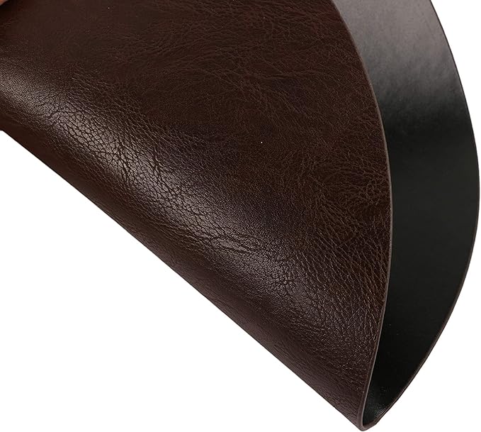 Set of 8 Faux Leather Round Placemats and Coasters, Coffee Mats Kitchen Table Mats, Waterproof, Easy to Clean for Kitchen Dining Round Table