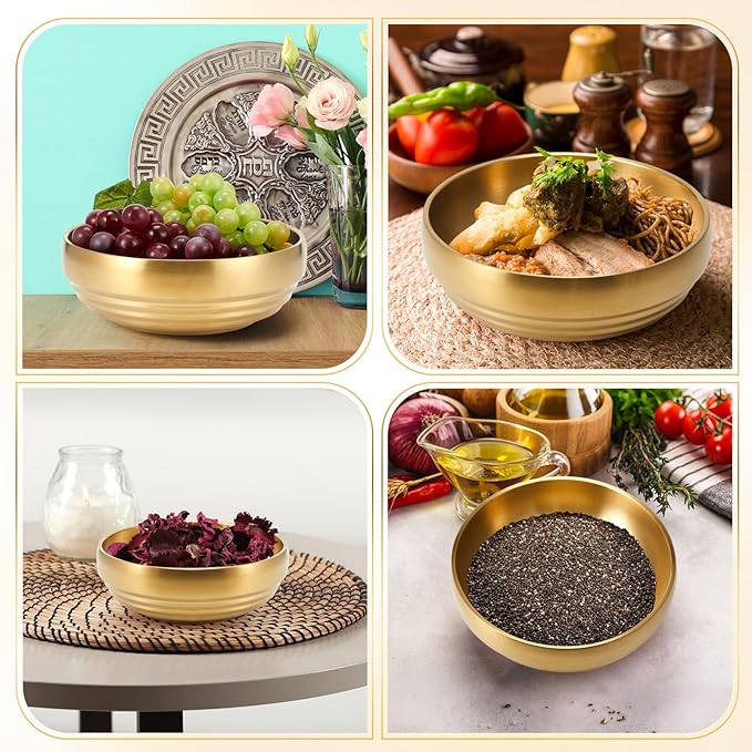 2 Pcs 7.4 Inch Large Decorative Bowl Gold Key Dish for Entryway Table Key Holder Gold Bowls Coffee Tables Centerpiece for Kitchen Counter and Home Decoration