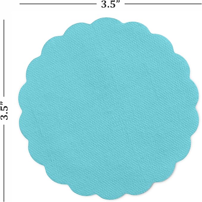 Disposable Mint Blue Paper Coasters for Drinks, 3.5 Inch Round Coasters for Bar, Cocktail, Beverage, Wine Or Event, 500 Pack Bulk
