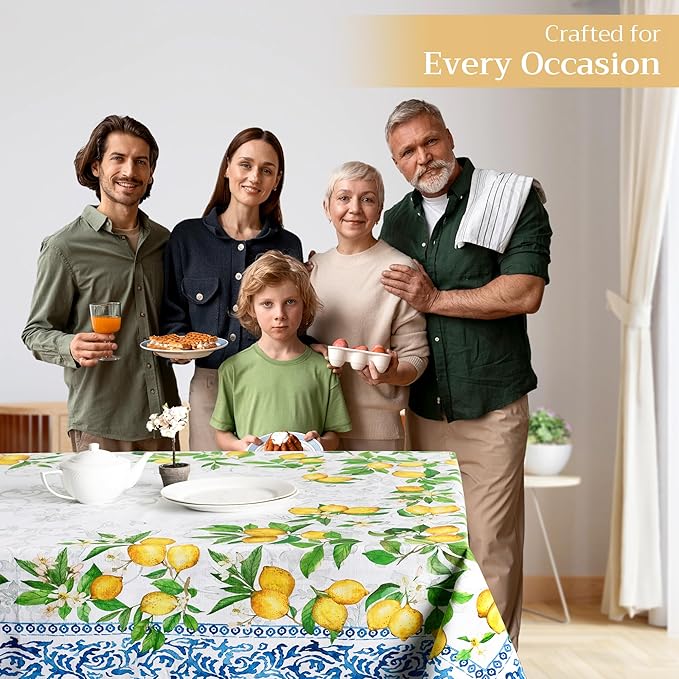 Maison d' Hermine Table Cloth Rectangle Table 100% Cotton 70 x 90 Inches Tablecloth Reusable Decorative for Dining Room Farmhouse Home Valentines Day Decorations Spring Summer - Cedrat