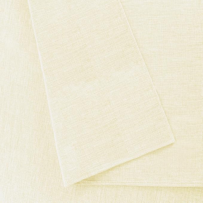 Hiasan 2 Pack Faux Linen Rectangle Tablecloth - Wrinkle and Stain Resistant Washable Table Cloth for Kitchen Dining Room Holiday Table Cover for Party Dinner, Champagne, 54 x 80 Inch