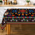 Mexican Tablecloth Rectangle 60 x 84 Inch, Cinco De Mayo Flower Skull Table Cloth Fiesta Indoor Decorations for Dining Room Party