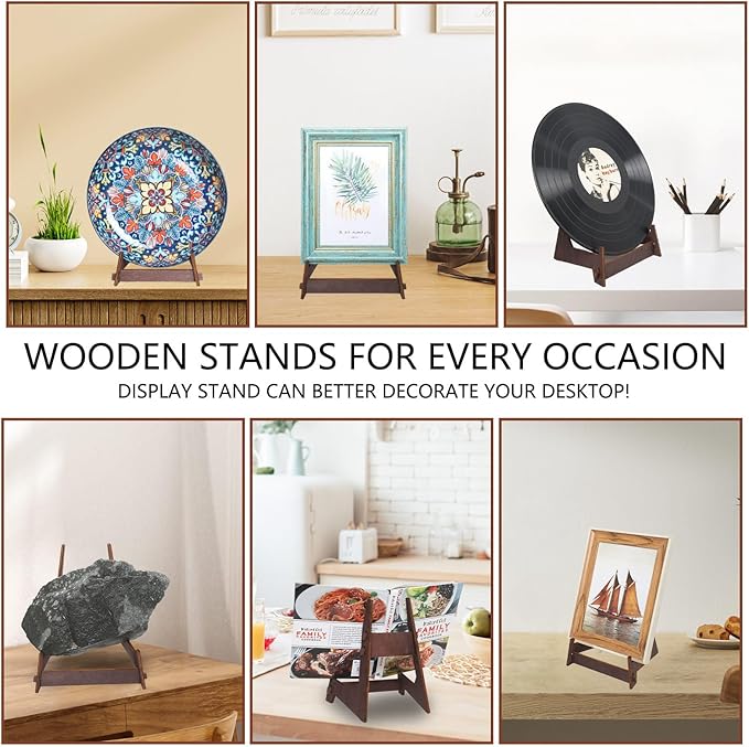 Plate Stands for Display,13 Inch wooden Large Plate Holder Display Stands,Frame holder stand for Book, Picture,plaque, Decorative Plate, Photo and Platter, Tabletop Art.(1 Pack )