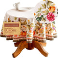 Maison d' Hermine Table Cloth Round Table 100% Cotton 69 Inches Fall Tablecloth Reusable Everyday Use for Thanksgiving Christmas Decorations Dining Farmhouse Party (Pumpkin Garden - Cloudy Cream)
