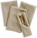 Solino Home Linen Napkins Set of 4-100% Pure Linen Vintage Khaki Dinner Napkins Cloth 20 x 20 Inch for Spring, Easter - Fete, Handcrafted and Machine Washable