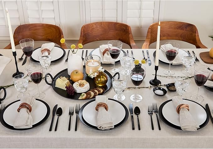 Solino Home Linen Light Natural Tablecloth 60 x 120 Inch - Classic Hemstitch, 100% Pure Linen Rectangular Tablecloth - Machine Washable Table Cloth for Spring, Easter
