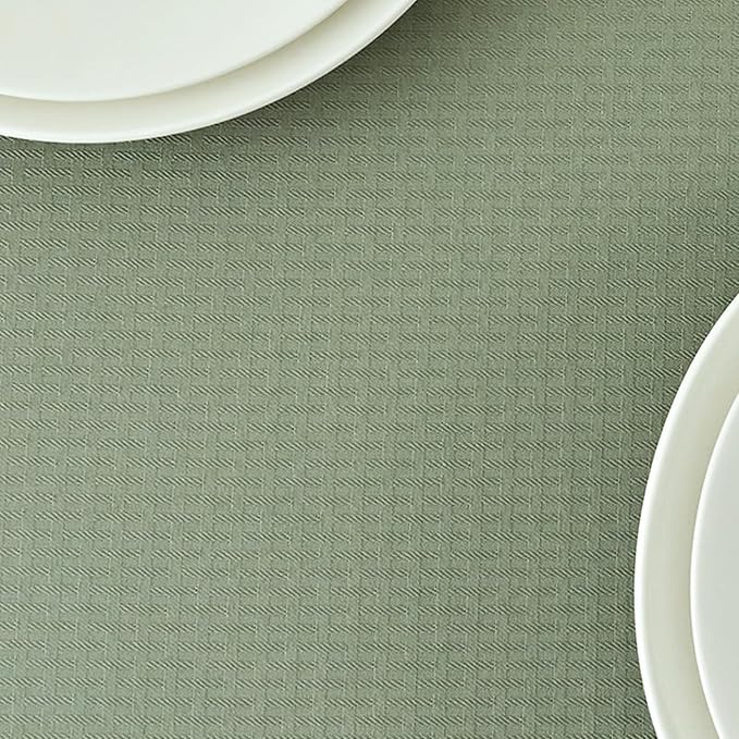 maxmill Tablecloth Weaved Texture Stain Resistant Waterproof, Wrinkle Resistant Washable Table Cloth, Fabric Table Cover for Dining Room, Indoor Outdoor Use, Rectangle 60 x 120 Inch, Sage Green