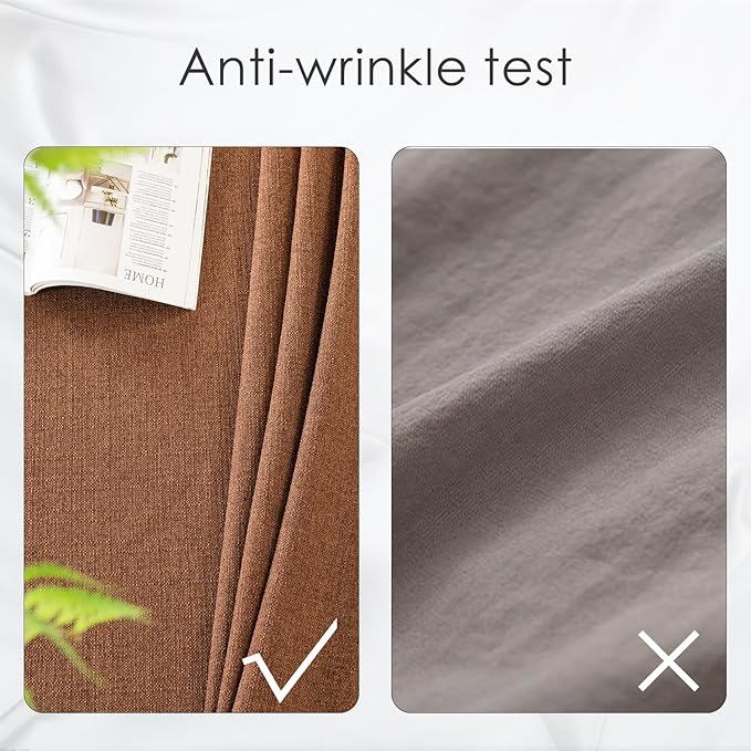 BALCONY & FALCON Round Tablecloth Washable Wrinkle Resistant and Water Proof Table Cloth Decorative Linen Fabric Tablecloths for Dining Party Kitchen Wedding and Outdoor Use(Brown, 70" Round)