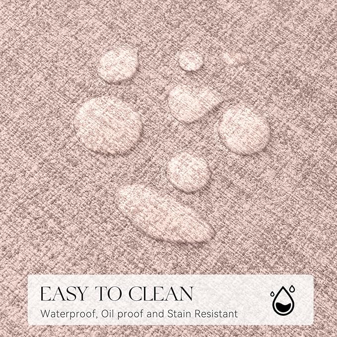 MOSAYT Faux Leather Placemats Set of 8, Heat Resistant Vinyl Place Mats with Coasters, Wipeable Washable Waterproof Oil Proof Table Mats for Kitchen Dining Indoor Outdoor, 12" x 17", Pink
