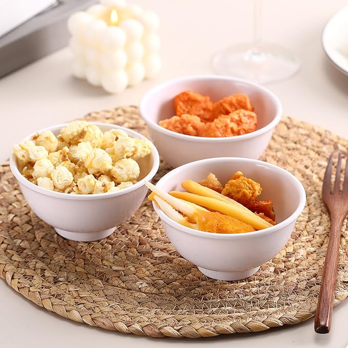 Tioncy 36 Pcs Bowls Set Unbreakable Dessert Soup Salad Bowls for Pasta Cereal Soup Dishwasher Safe (10 oz,White)