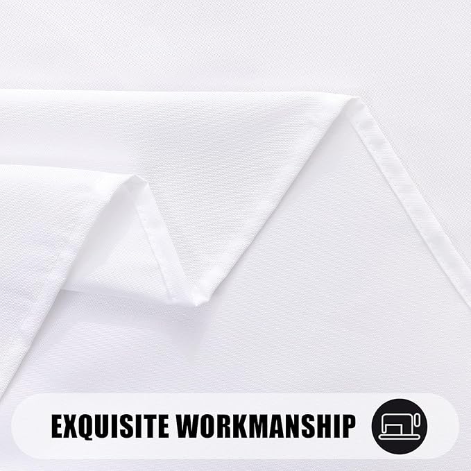 Smiry Rectangle Table Cloth, Waterproof Anti-Scratch Polyester Tablecloth, Decorative Washable Fabric Table Cover for Dining, Buffet, Parties and Outdoor, 54x108, White