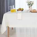 D'Moksha Homes Linen Ivory Tablecloth 60 x 132 Inch - 100% Pure Linen Rectangular Tablecloth - Machine Washable Table Cloth for Valentines, Spring, Easter