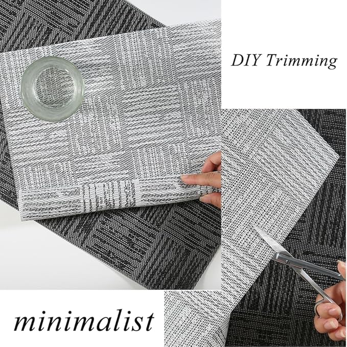 Placemats Set of 8 Plastic Vinyl Place Mats for Dinner Table, No-Slip Wipeable Table Mats Daily Use Patio Kitchen Decoration (18"x12", Grey)