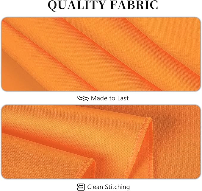 8 Pack Orange Tablecloth 60 x 102 Inch Rectangular Table Cloth for 6 Foot Rectangle Tables, Wrinkle Resistant Washable Rectangle Fabric Table Covers for Wedding Party Banquet Buffet and Camping