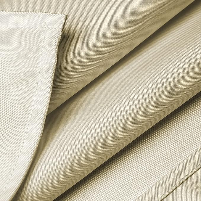 Lann's Linens 90 x 156 Inch Rectangular Tablecloth, Washable Polyester Fabric Table Cloth for Dining Tables, Parties, Restaurants, Weddings - Beige