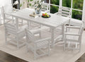 SERWALL Dining Table Chairs Set for 6，67" Extended Large Dining Table with 6 Chairs, 7 Piece HDPE Dining Set for Home, Kitchen, Dining Room, White