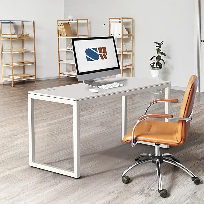 SHW 48-Inch Commercial-Grade Office Computer Desk, White