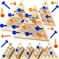 Skylety 12 Pack Triangle Peg Games Wooden Board Table Game for Family Boys Girls Adults, Learning Toys Travel Peg Jump Toys Triangle Puzzle Brain Teaser Christmas Gifts (Blue,Orange)