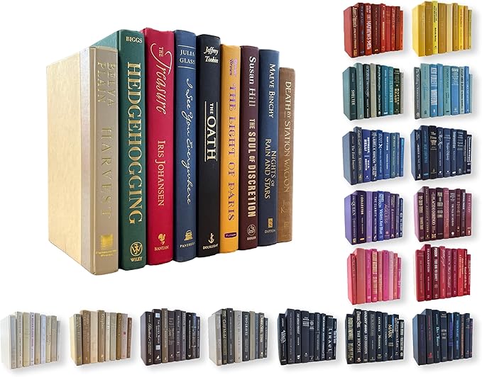 Real Books by Color® (Set of 9, Multicolor) Decorative Bookshelf Home Decor Shelf Styling Photo Prop