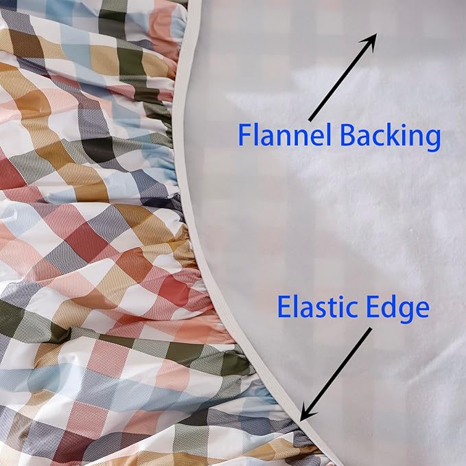 Walrus Round Vinyl Fitted Tablecloth with Flannel Backing Elastic Edge Design Table Cover Waterproof Oil-Proof PVC Table Cloth Stain-Resistant Best for 37"-44" Round