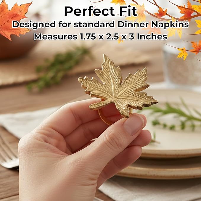 ALPHA Living HOME Napkin Rings, Shiny Metal Napkin Rings - Set of 12 Aluminum Alloy for Sophisticated Table Decor, Home & Dining, Wedding, Party, Restaurant, Anniversary (Antique Gold)