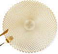 FAVE Set of 6 Gold Vinyl Round Placemats, Washable Spiral Hollow Out for Dining, Events, Home Decor & Daily Use (15 Inch)
