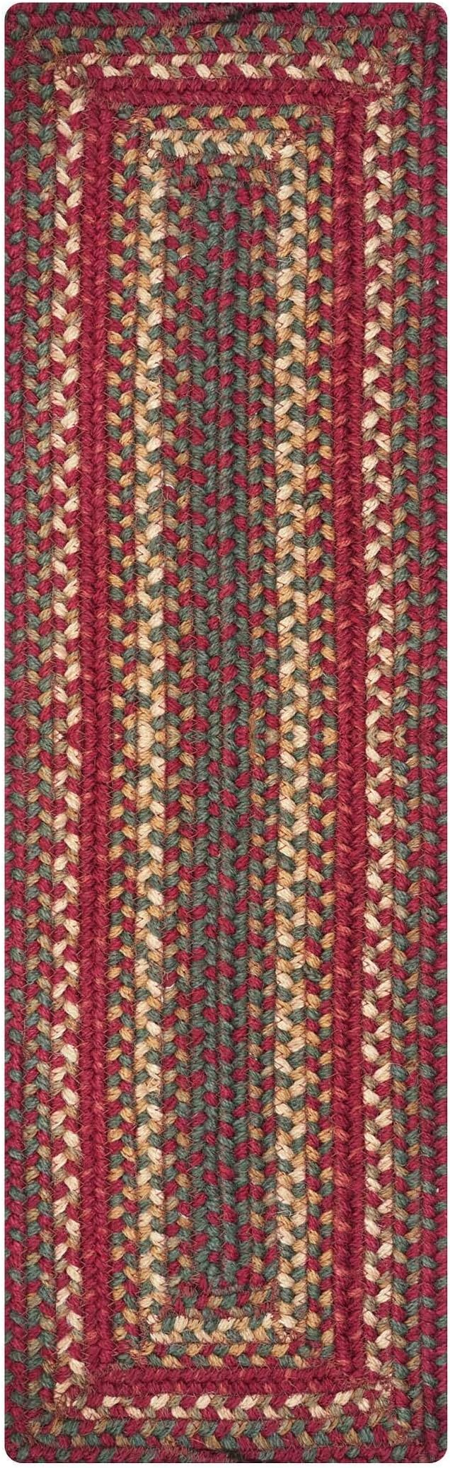 Homespice Cider Barn Dinner Table Runner Set of 2-8"x28", Rectangle, Red - Hand Braided with Jute - Rich Colors, Easy to Clean, Durable and Protects Furniture