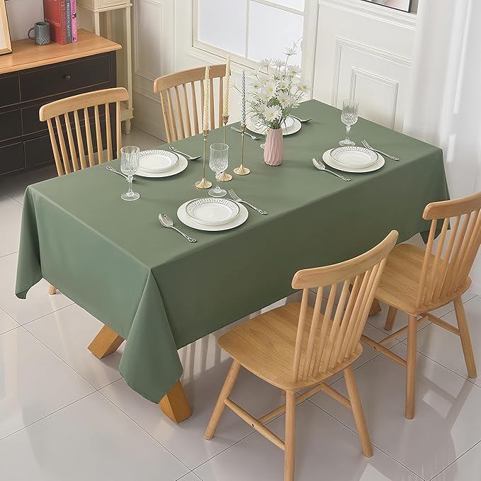 6-Pack 60x60 inch Sage Green Table Cloths, Solid Stain and Wrinkle Resistant Tablecloth, Premium Plain Weave Polyester Fabric Rectangle Table Linen Covers for Hotel, Banquet