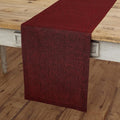 Solino Home Linen Table Runner 48 Inches - 100% Pure Linen Red Garnet Table Runner 14 x 48 Inch Ideal for Dresser and Coffee Tables - Valentines, Winter - Athena