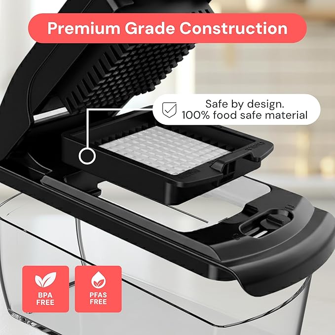 Fullstar Vegetable Chopper and Spiralizer - Food Chopper with Container, Fruit Slicer, Kitchen Gadgets & Accessories, Home Essentials (9 in 1, Black)