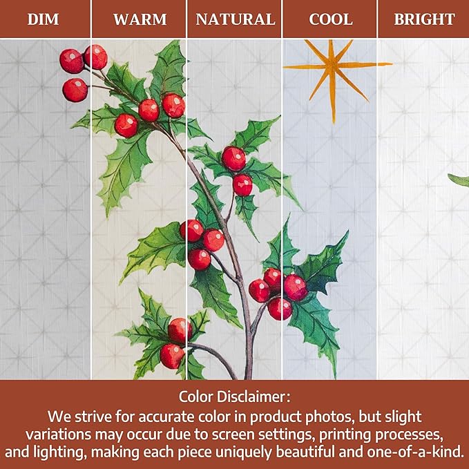 Maison d' Hermine Table Cloth Rectangle Table 100% Cotton 60 x 120 Inches Fall Tablecloth Reusable Everyday Use for Thanksgiving Christmas Decorations Dining Farmhouse Party (Poinsettia Christmas)