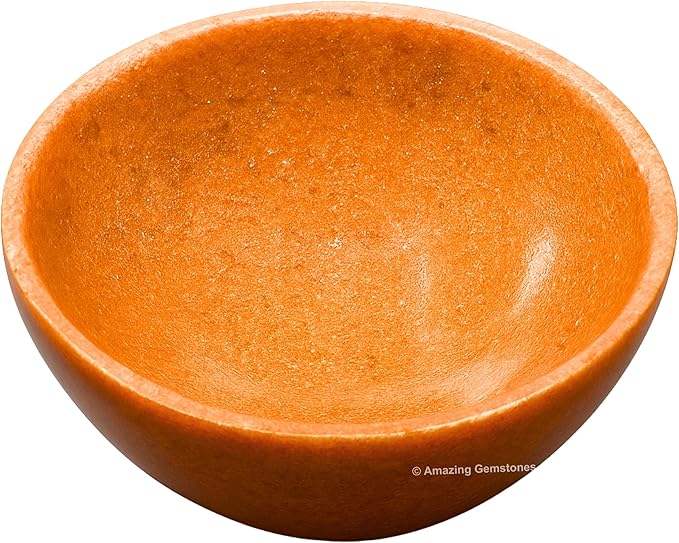 Red Aventurine Crystal Bowl - 2 Inch Decorative Bowls for Room and Home Decor - Gemstone Healing Crystals for Elegant Display, Positive Energy Balance and Gift