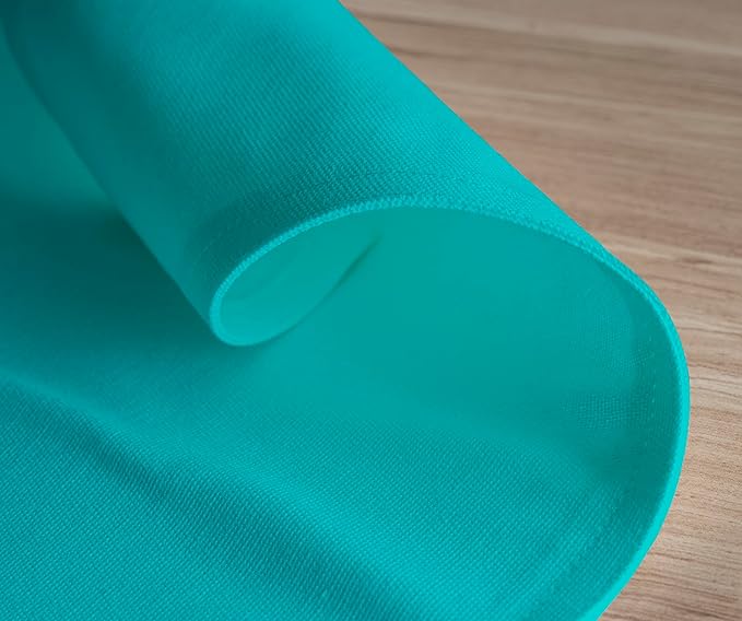 Calicot Placemats Set of 6 100% Cotton Washable Cloth Place Mats, Reusable Table Mats for Spring/Summer & Thanksgiving Christmas Decorations Kitchen Dining Party Wedding (Teal Blue, 13" x 19")