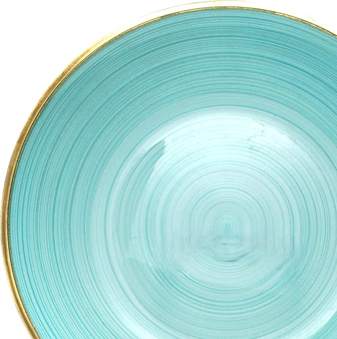" OCCASIONS " 120 Plates Pack,(60 Guests) Premium Wedding Party Disposable Plastic Plates Set -60 x 10'' Dinner + 60 x 7'' Salad/Dessert (Belize, Aqua & Gold)