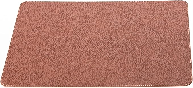 Nikalaz Set of 4 Placemats and 4 Coasters Made of Recycled Leather (18''x13'', Dirty Brown)