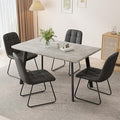 ZckyCine 46.5" Modern Grey Dining Table Set for 4, 5-Piece Kitchen & Dining Room Furniture with 4 Upholstered Chairs, Space Saving Small Dining Table Set for Apartment, Home, Breakfast Nook