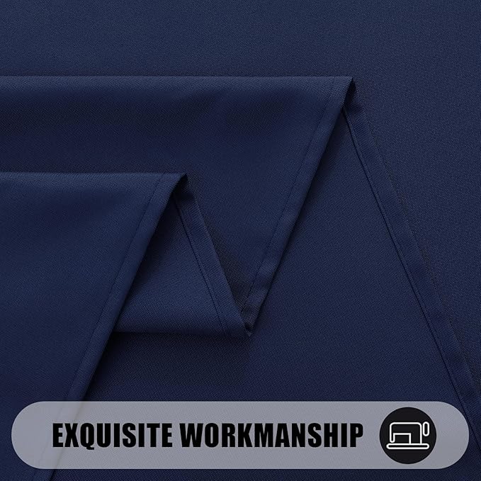 Smiry Rectangle Table Cloth, Waterproof Anti-Scratch Polyester Tablecloth, Decorative Washable Fabric Table Cover for Dining, Buffet, Parties and Outdoor, 60x84, Navy
