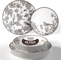 Trendables Disposable Dinnerware Decorative Plates Plastic Disposable Plates Set For 40 Guests 40 x 8 Inch Dessert Plate & 40 x 10 Inch Wedding Party Plate Set Rustik