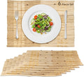 Handmade Ramie Woven Table Placemats Set of 6 (12"x18"),Natural Fiber Heat-Resistant Table Protectors for Family Dinners & Gatherings,Elevate Your Tabletop with Eco-Friendly Style