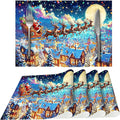 Santa Snowy Sleighride Placemats Set of 4 Washable Table Place Mats for Dining Kitchen Party Decor