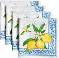 Maison d' Hermine Cloth Napkins Set of 4 100% Cotton Everyday Reusable Square Napkins Cloth Washable Dinner Party Wedding Restaurant Valentines Day Decorations Spring/Summer (Cedrat, 20" x 20")