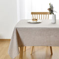 JIUZHEN Square Table Cloth Faux Linen Farmhouse Tablecloth Wrinkle and Stain Resistant Decorative Fabric Table Cover for Kitchen, Dining Room, Parties and Camping, Stone, 70 x 70 Inch