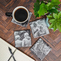 Blue Ridge Mountain Gifts - Custom Printed with Photos of Parents or Grandparents, Personalized Coasters for Married Couple, Slate Square Coasters for Husband and Wife