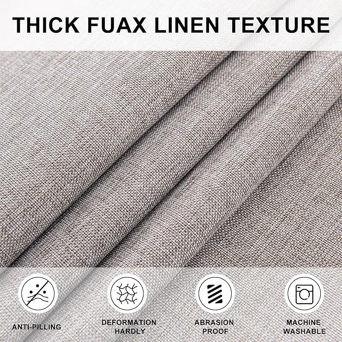 Hiasan Round Linen Tablecloth 80 Inch - Wrinkle and Stain Resistant Washable Polyester Fabric Table Cloth for Dining Room Kitchen Party, Stone