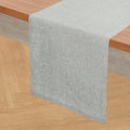 Solino Home Linen Table Runner 90 Inches Long - Athena, 100% Pure Linen Chambray Grey Table Runner 14 x 90 Inch for Dining