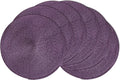 AHHFSMEI Round Braided Placemats 15 Inch Round Table Mats for Dining Tables Natural Woven Heat Resistant Place mats Set of 6 (Plum Purple)