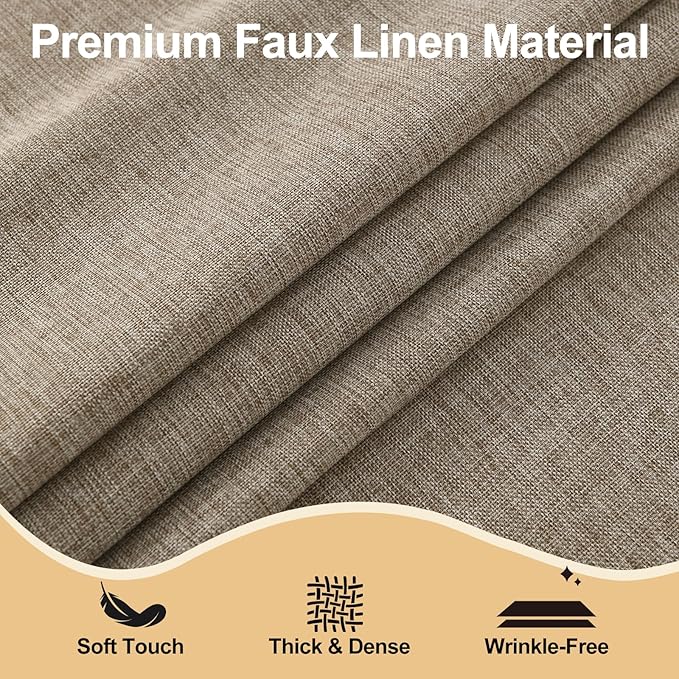 JIUZHEN Round Textured Table Cloth Linen Wrinkle Free Stain Resistant Farmhouse Decorative Circular Tablecloth for Kitchen, Dining, Party, Wedding, Outdoor Use (30 Inch Round,Khaki)