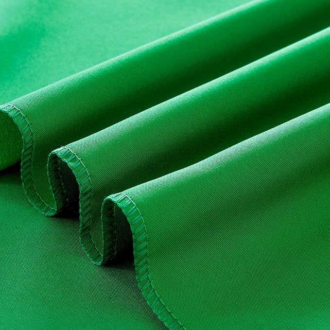 2-Pack Round 90-inch Forest Green Table Cloths, Solid Stain and Wrinkle Resistant Circular Tablecloth, Premium Plain Weave Polyester Fabric Table Linen Covers for Hotel, Banquet